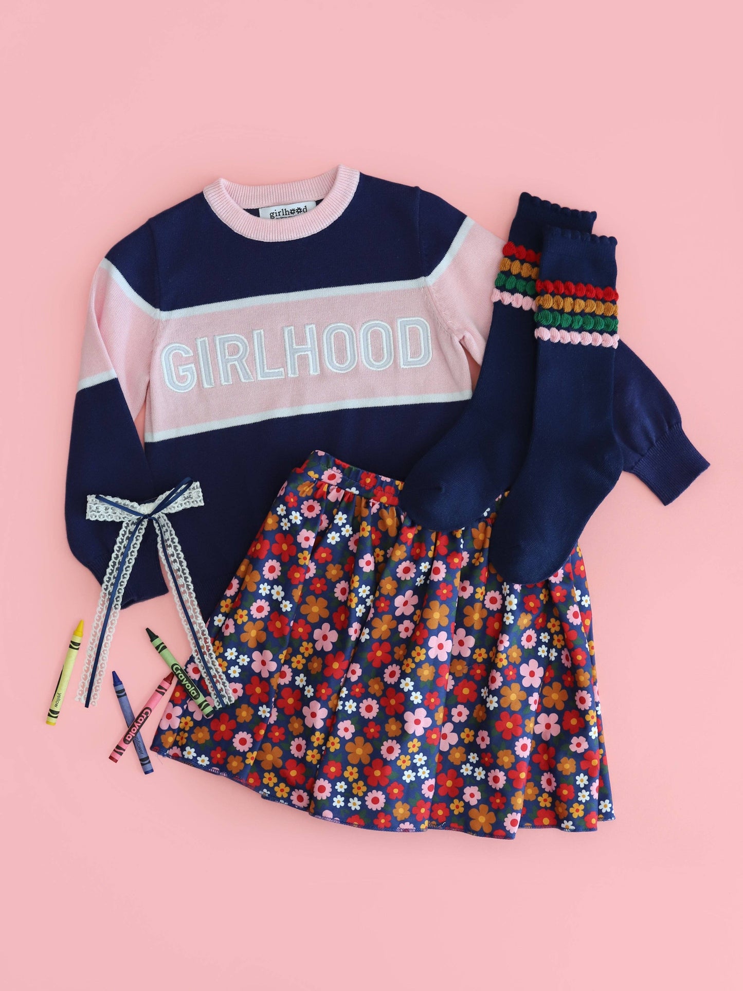 Hopscotch Bubble Stripe Knee High Socks: 4-6 YEARS