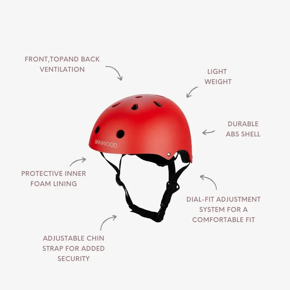 BANWOOD CLASSIC HELMET - MATTE RED (50-54 cm)