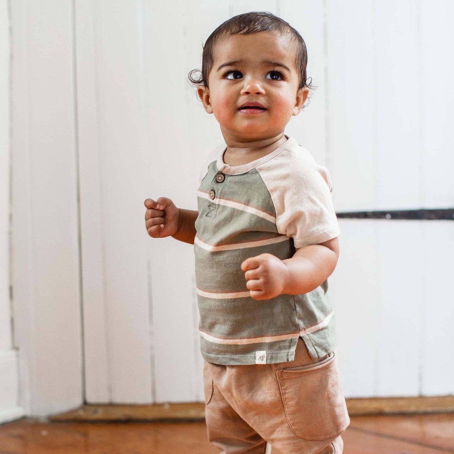 Holland Stripe Infant Tee Set: Tranquility / 12 Months