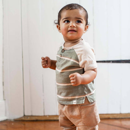 Holland Stripe Infant Tee Set: Tranquility / 12 Months