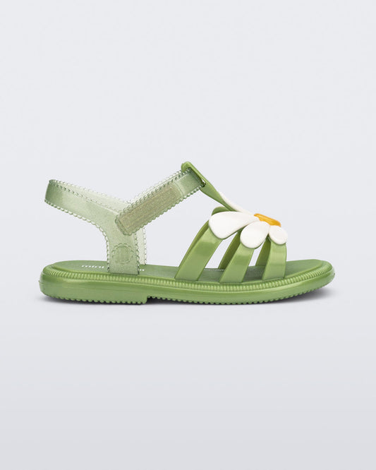 Mini Melissa Hip Bloomy Baby Sandals: Green