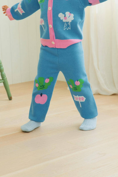 Apple Tree Jacquard Pants: 4T