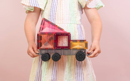 CONNETIX Magnetic Tiles Pastel Transport Pack, 50 Pieces