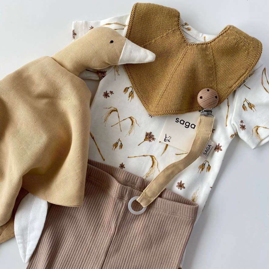 Cuddle Cloth - Organic Cotton - Ginger - With Pacifier Strap