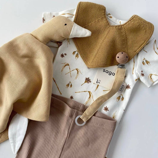 Cuddle Cloth - Organic Cotton - Ginger - With Pacifier Strap