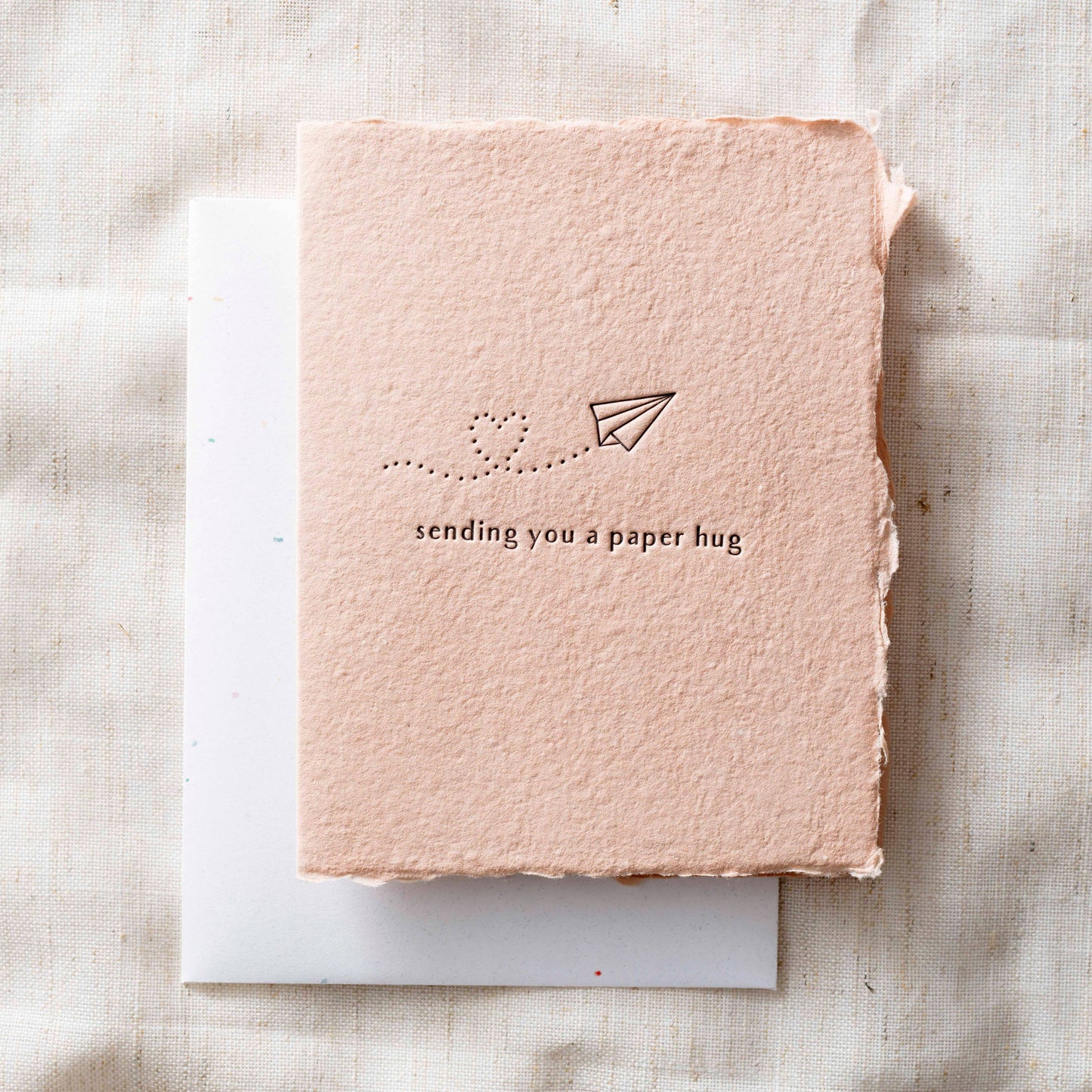 Sending You A Paper Hug | Encouraging Greeting Card: Flat A2 Greeting Card. Blank on Back.