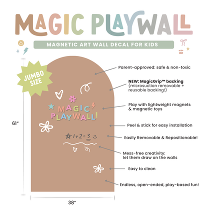 JUMBO Magic Playwall - Arch Magnetic Wall Decal for Kids: Blush