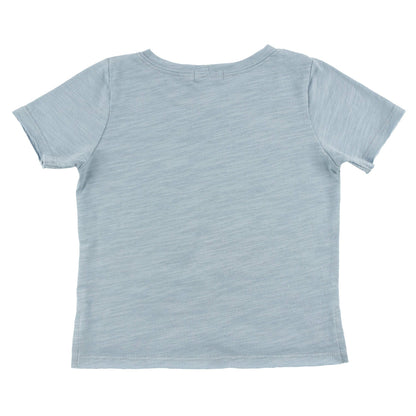"lil bro." Cotton Slub Raw Edge Tee white ink