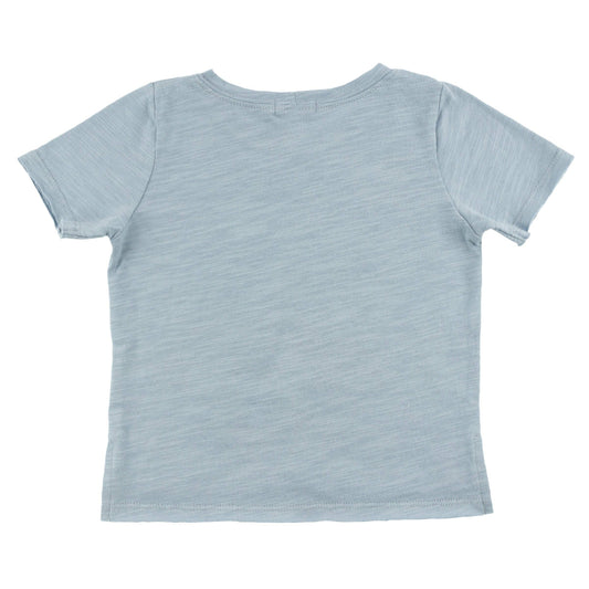 "lil bro." Cotton Slub Raw Edge Tee white ink