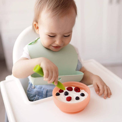 Silicone Suction Bowl with Lid: Lemon