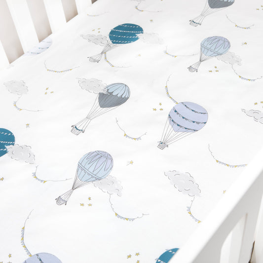 Touch The Sky Crib Sheet - Blue