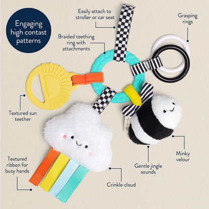 Bitzy Busy Ring™ Teething Activity Toy: Rainbow