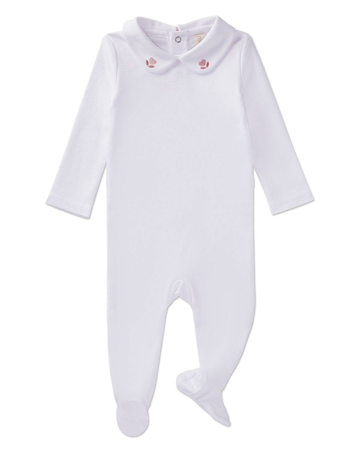 Peter Pan Heart Collar 3 PC Footie Set: Winter White / 6-M