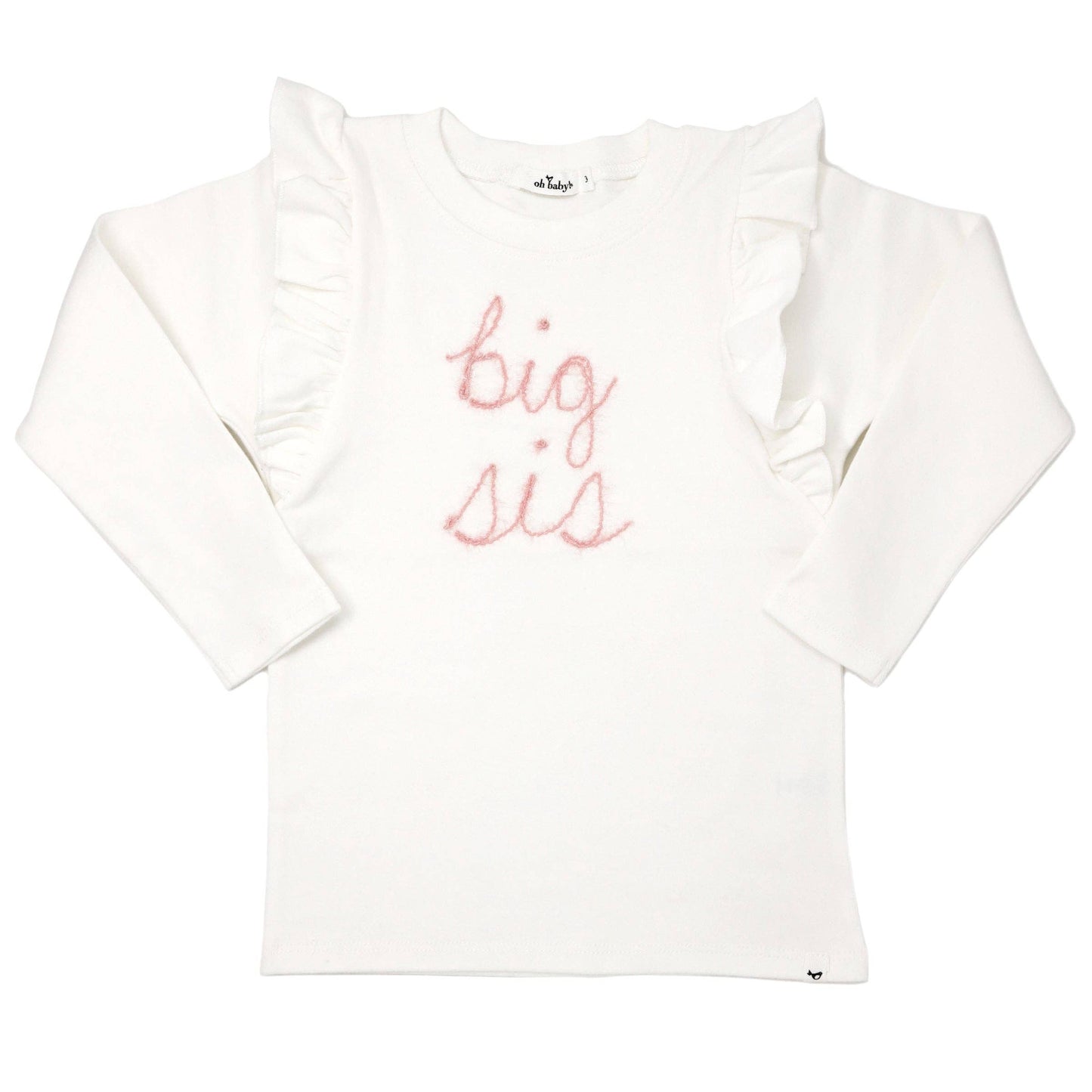 "big sis" Pink Eyelash Millie LS Tee