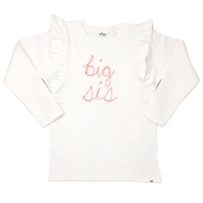 "big sis" Pink Eyelash Millie LS Tee