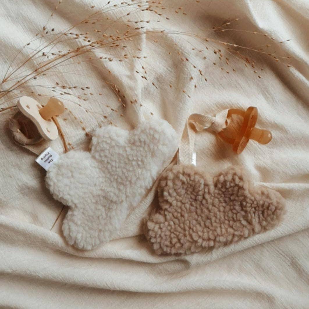 Cloud pacifier clip: Ivory