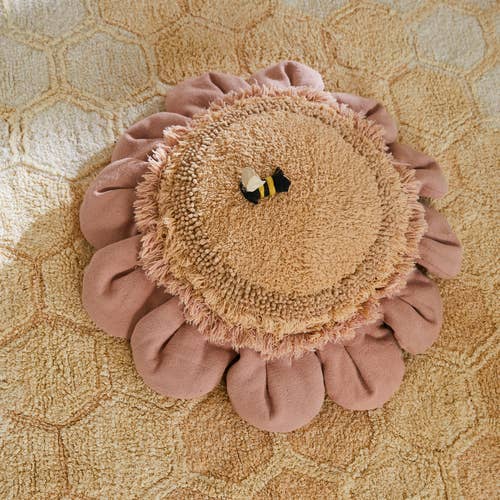 Floor cushion Pink Daisy: Ø 2' 4"