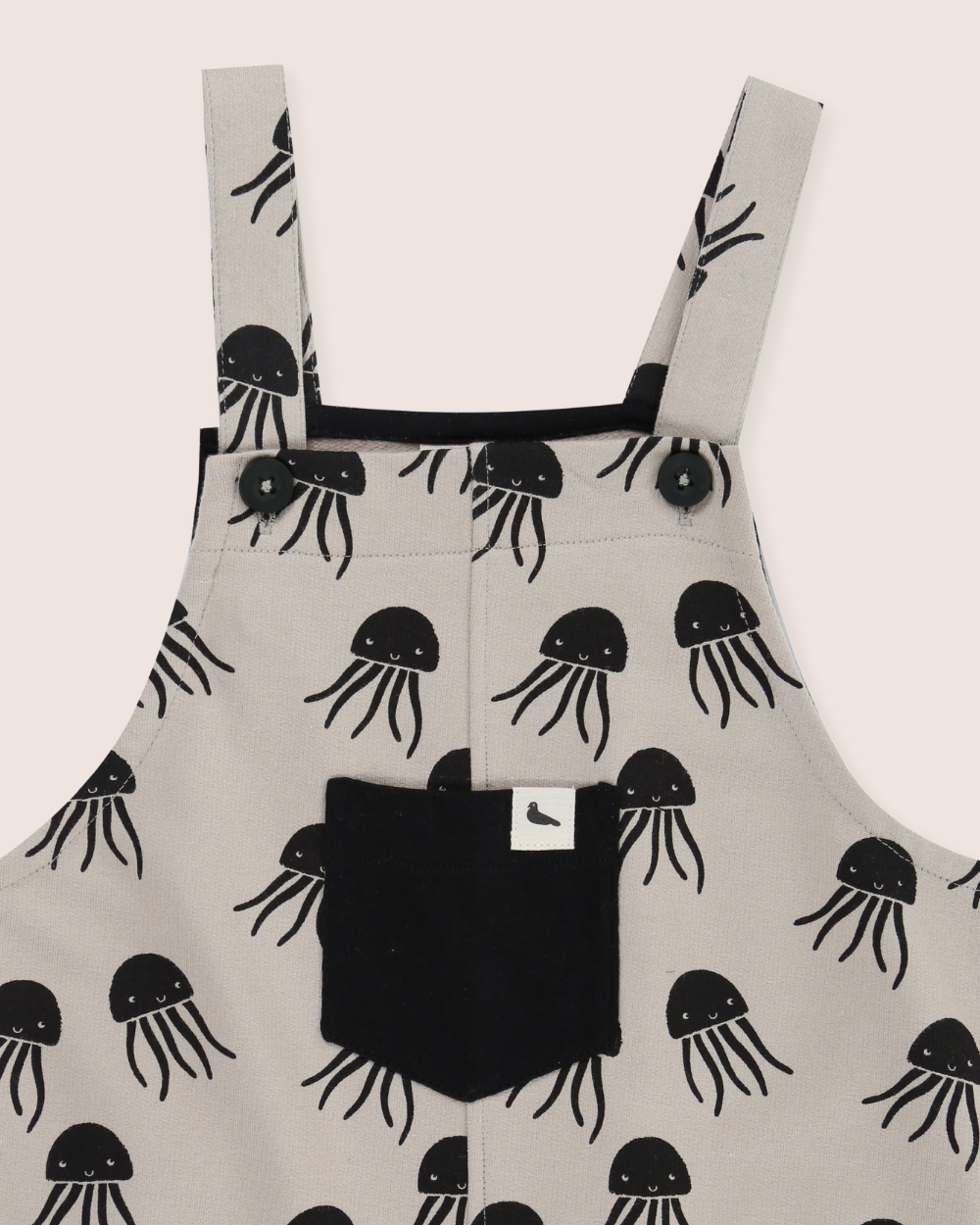 Jellyfish Print Dungarees: Sand / 3-4 Years