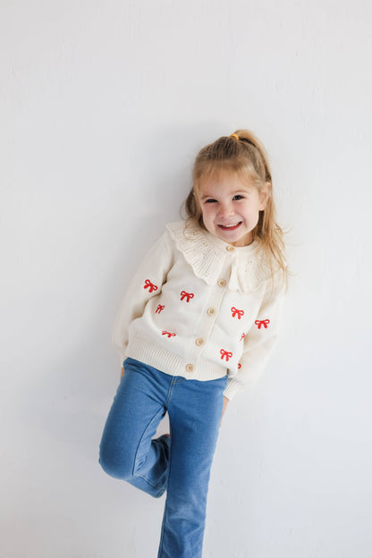 Red Bow Cardigan: 12-18 month