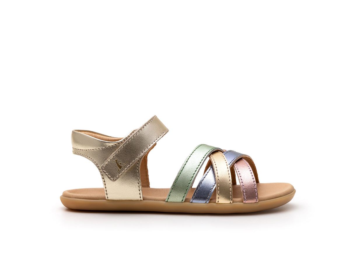 Kid Sandals Criss Cross - Champagne/ Metal Blue/ Metal Green