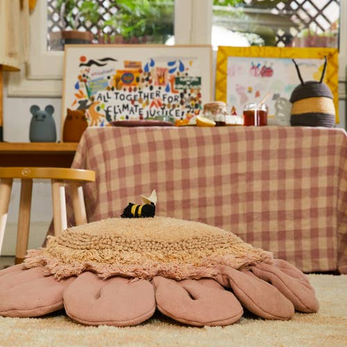 Floor cushion Pink Daisy: Ø 2' 4"