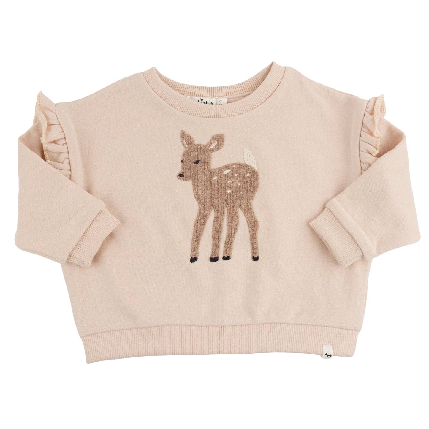 Deer Applique Millie Slouch: Pale Pink / 6-12 mo