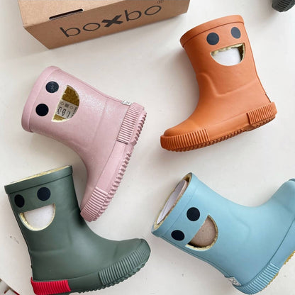 WISTITI Kids Rain Boots, Thermal, Eco Rubber - Platine