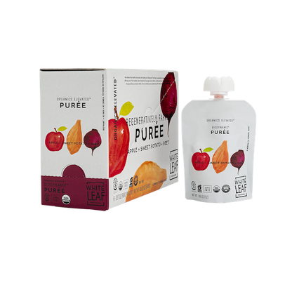 Organic Regenerative Apple+Sweet Potato+Beet Puree: 24 (90g) pouches