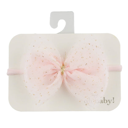 Light Pink/Gold Glinda Bow Nylon Headband
