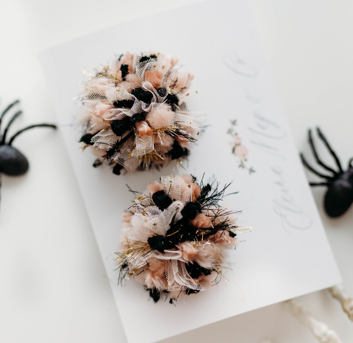 Spooky Pom Pom  - Hair Clip SET