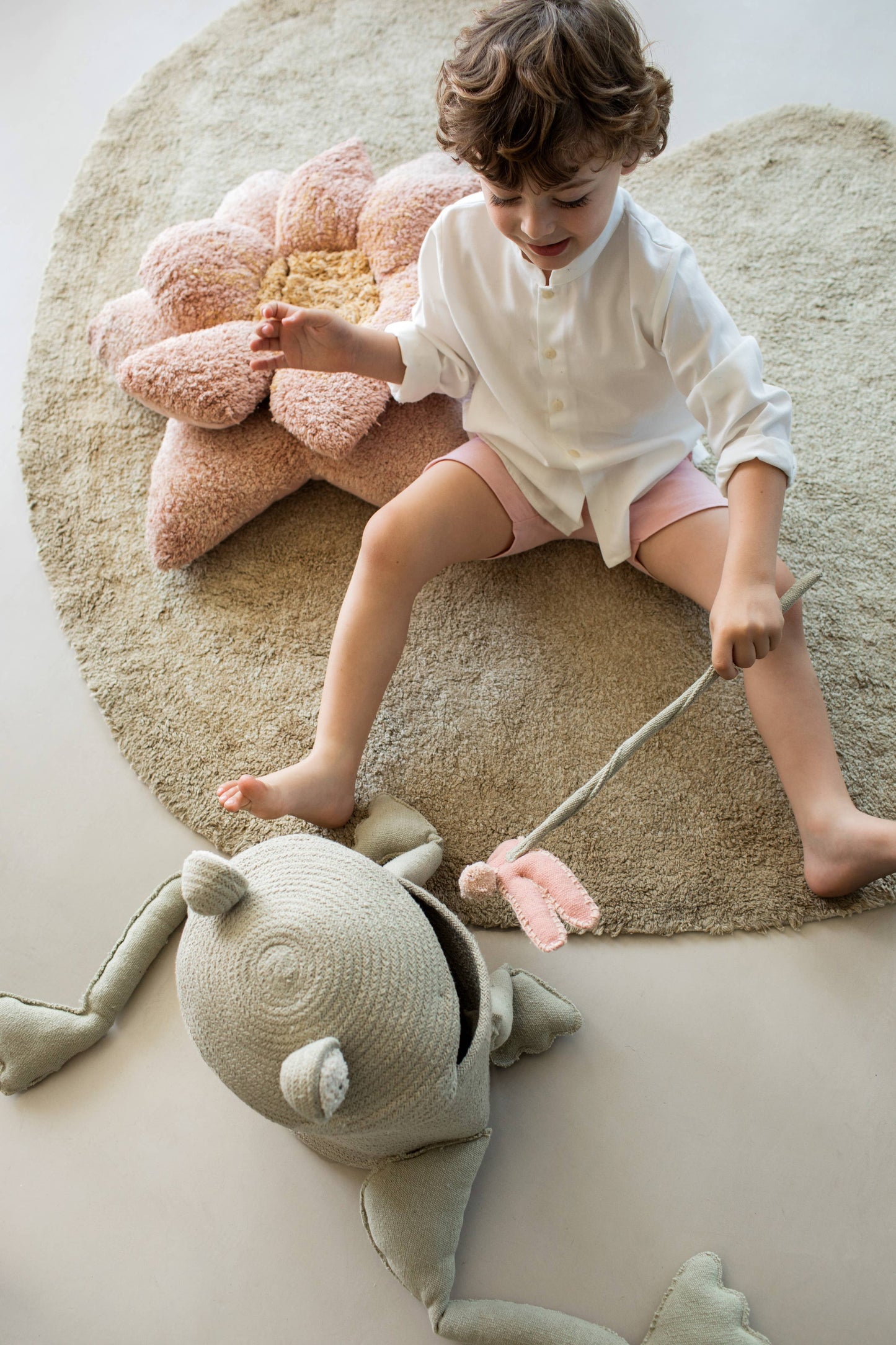 Washable rug Puffy Lily: 4' 7" x 5' 3"