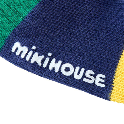 MIKI HOUSE Bear and Friends High Socks - Navy