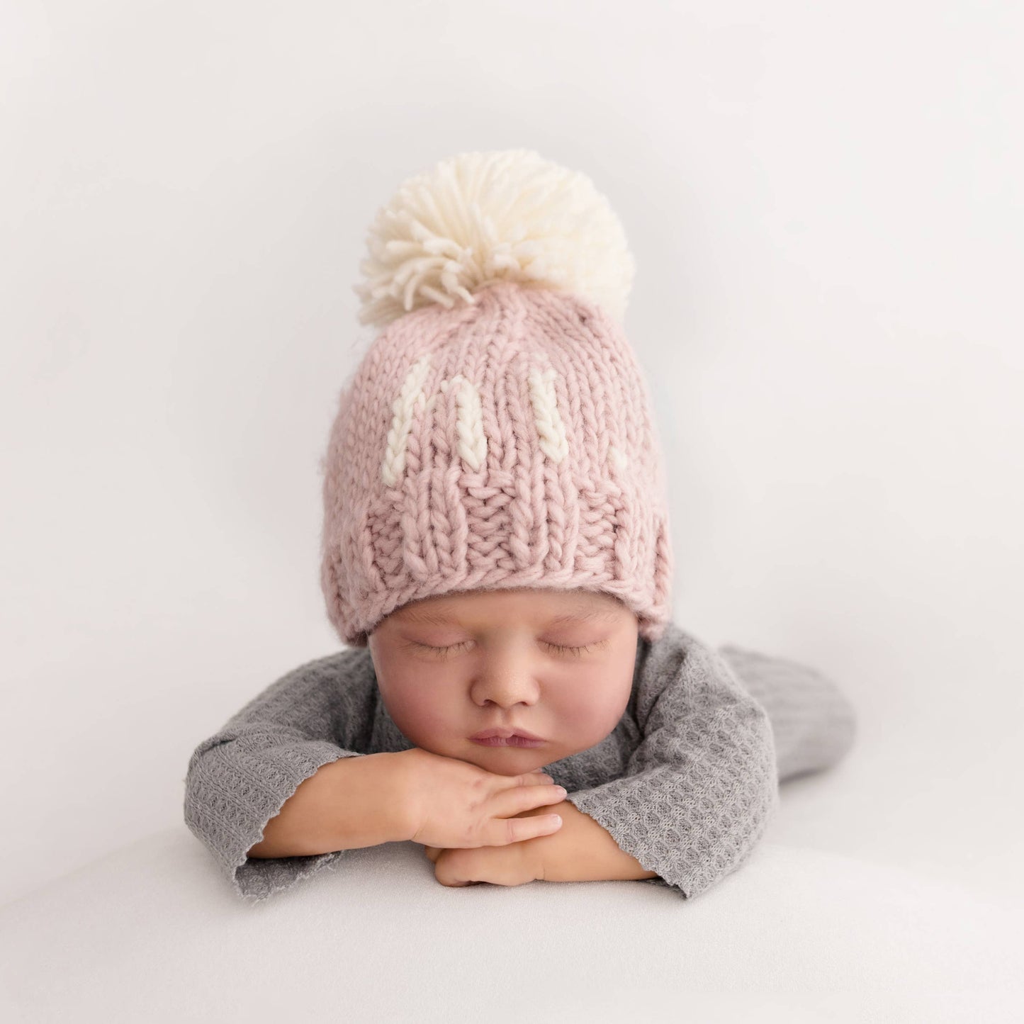 Hi. Rosy Hand Knit Beanie Hat Baby & Kids: S (0-6 months)