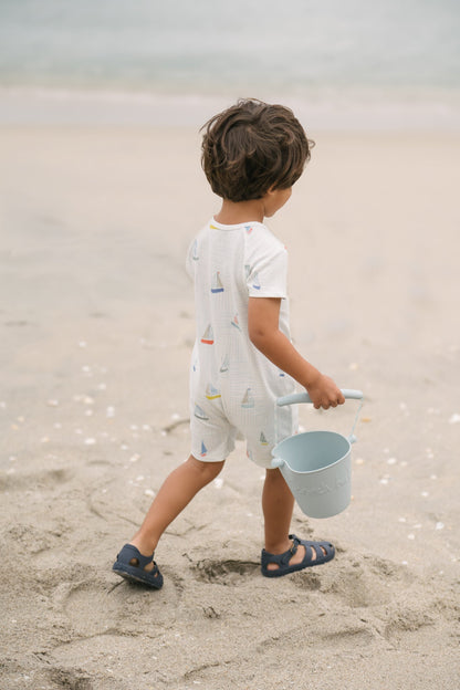 Short Sleeve Pocket Romper - Set Sail