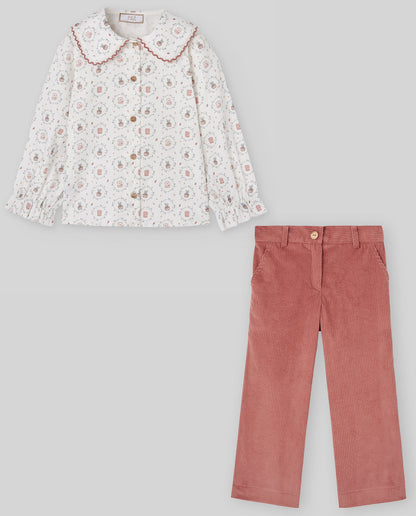 Set Woven Infant Girl Blouse + Trousers