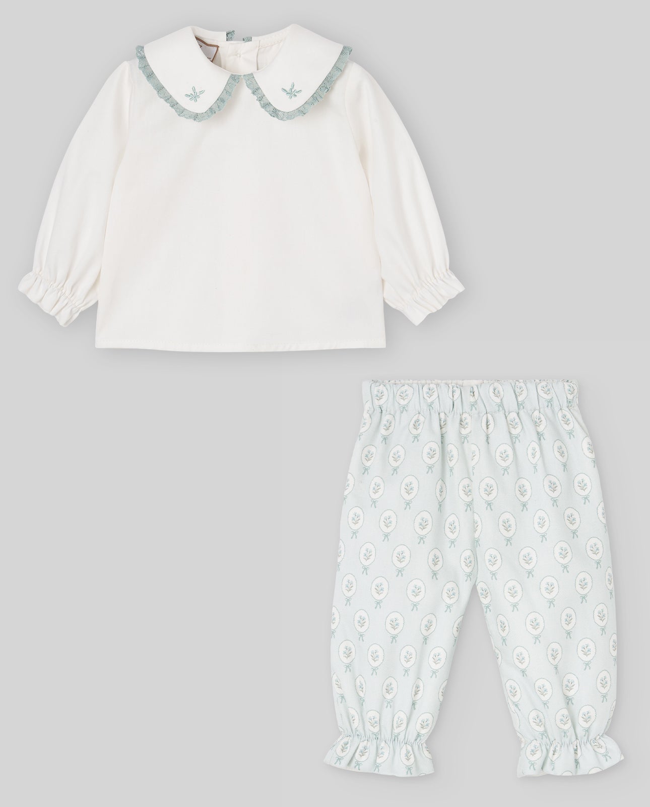 Set Woven Newborn Blouse + Trousers