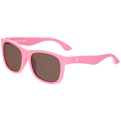 Candy Pink Navigator Sunglasses with Amber Lenses