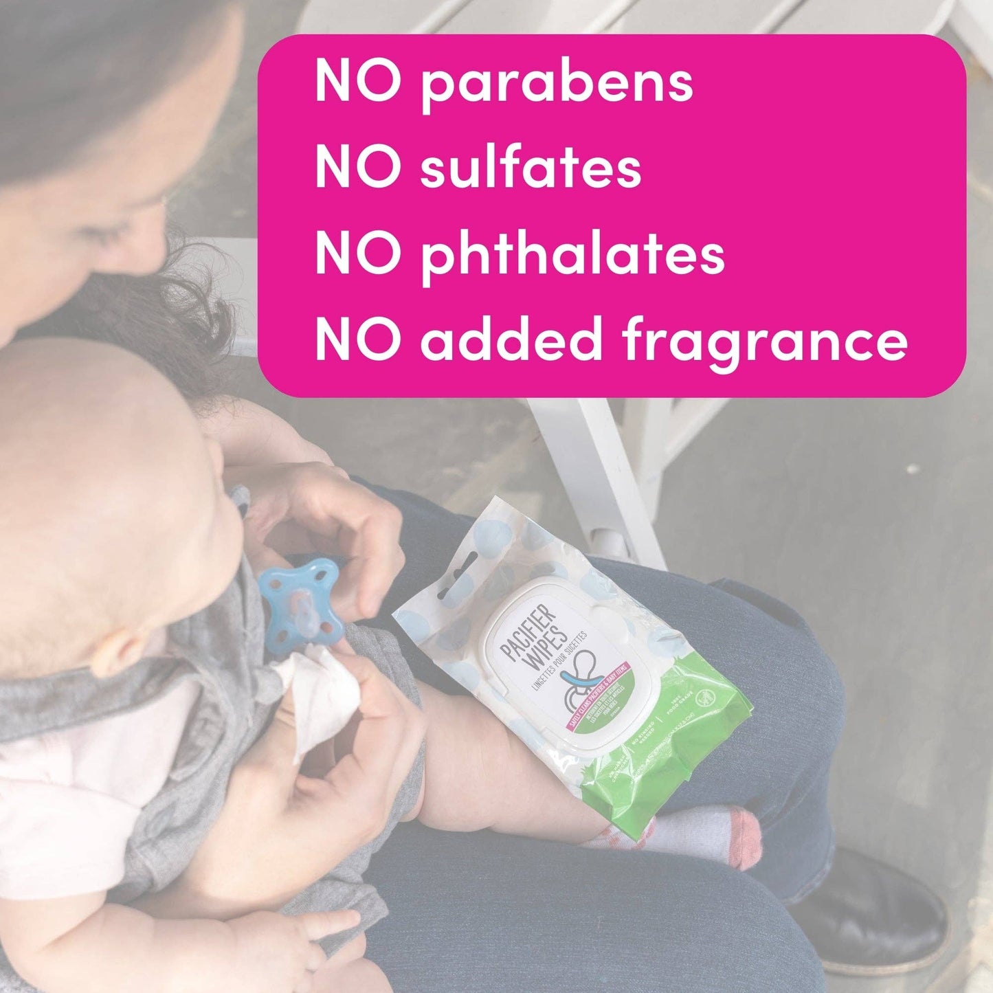 Dapple Pacifier Wipes, Fragrance Free, 40 ct (Case of 12)
