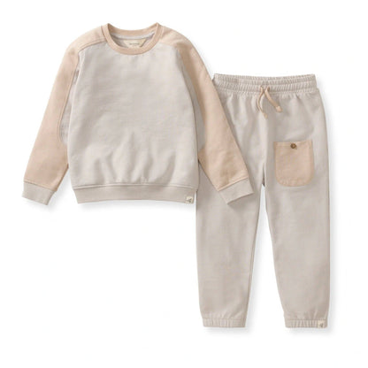 Seamed Organic Sweatshirt & Pants Set: 5T
