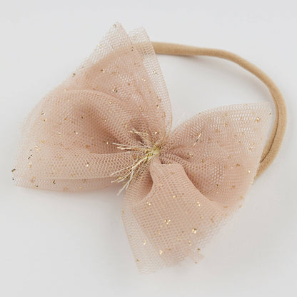 Champagne/Gold Glinda Bow Nylon Headband
