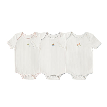 Petit Pehr Pointelle One-Piece 3-Pack - Playtime