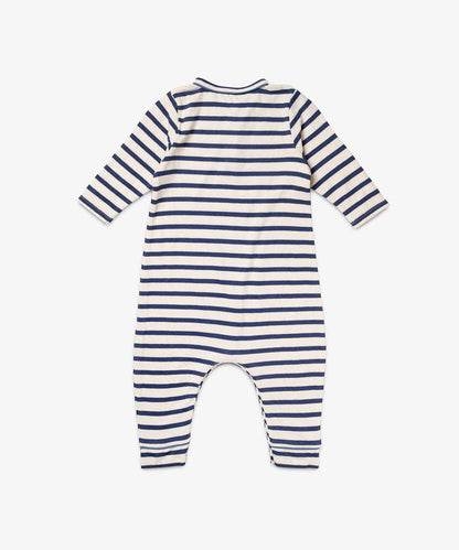 Campbell Romper, Navy Stripe
