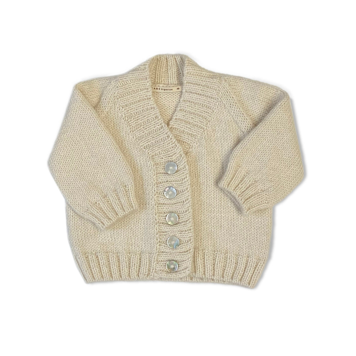 TANE Organics High V-Neck Cardigan in Baby Alpaca