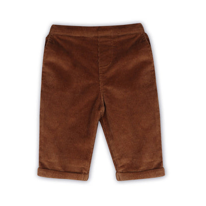 Positano Linen Baby Shirt & Corduroy Pants (Organic): Natural / Brown