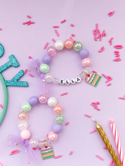 Birthday Girl Cake Kids Charm Bracelet