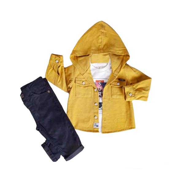 Little Boys' Comfortable and Stylish Hoodie Jacket, Pants: Ecru / 4T