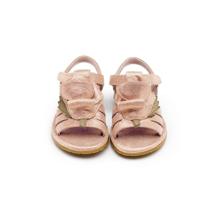 Tiyola Sandals | Rose | Powder Metallic Leather