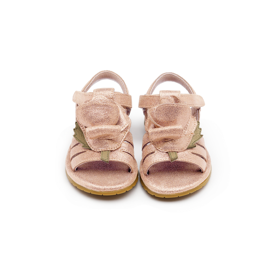 Tiyola Sandals | Rose | Powder Metallic Leather