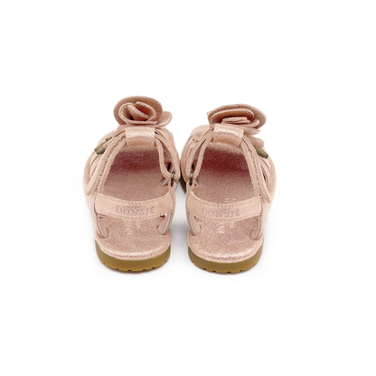 Tiyola Sandals | Rose | Powder Metallic Leather