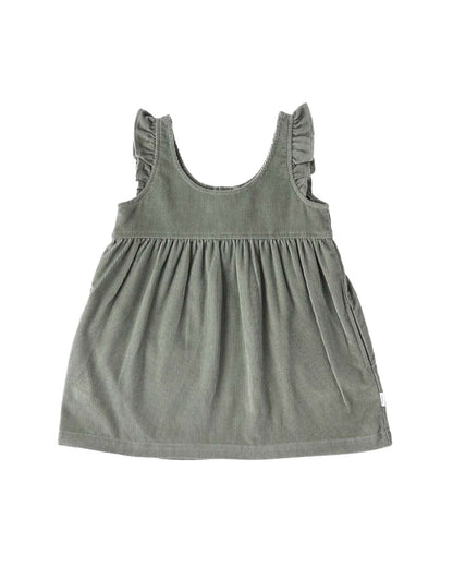 Corduroy Pinafore Dress - Sage
